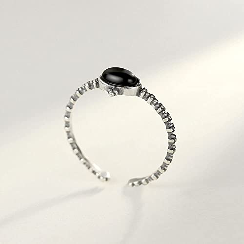 Bague ouverte réglable en obsidienne : oubliez les soucis de taille