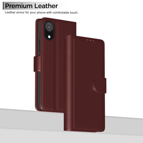 Image of Pikkme Samsung Galaxy A03 Core Flip Cover | PU Leather Finish | 360 Protection | Wallet & Stand | Strong Magnetic Flip Case for Samsung Galaxy A03 Core (Brown)
