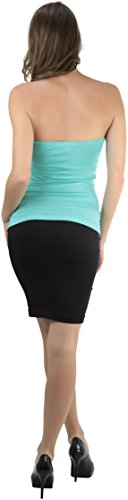 Image of ToBeInStyle Women's Cotton-Spandex Blend Stretchy Tube Top