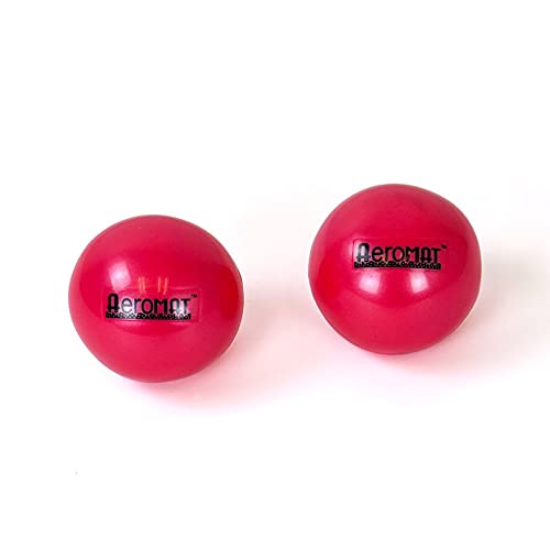 AEROMAT Mini Weight Balls - Come in Pairs - 3.5" Diameter - 2 lbs - Red - Intended for Strength Training /Rehabilitation Exercises