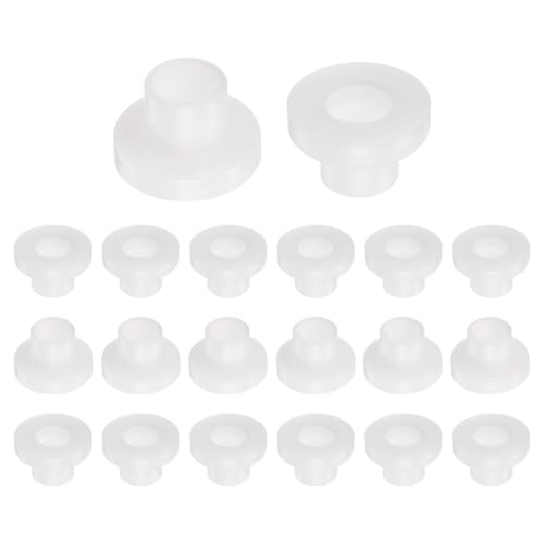 Image of sourcing map 20pcs Flanged Sleeve Bearings Plastic Bushings ID 8mm x OD 10mm x Length 11mm Nylon Bushings, White