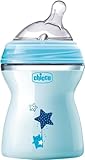 Chicco Natural Feeling Anti-Colic Baby Bottle for 2+ Months, 250 ml, with Soft Silicone Teat and Double Valve, Natural and Instinctive Feel When Vacuuming, Plastic Bottle