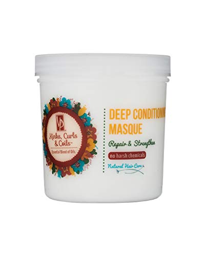Kinks Curls and Coils Deep Conditioning Masque, 40 fl oz - Essential Blend of Oils - No Harsh chemicals - Salon Exclusive