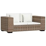 vidaxl divani da giardino a 2 posti 7 pz elegante comodo robusto sofa con tavolino sedie poggiapiedi con cuscini ecologico in rattan naturale