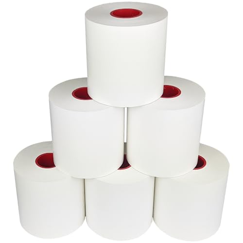 Sticky Thermal Receipt Paper - Compatible with Epson TM-L90, Epson TM-L90ii, Star TSP654IIsk and other liner free label printers. Works with TOAST POS Systems. 3 1/8