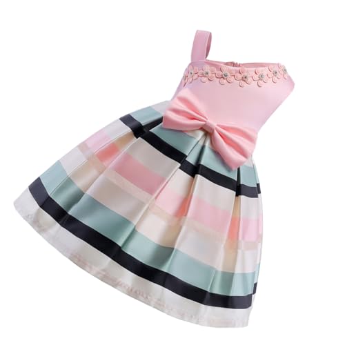 Vestido infantil rosa cómodo con forro de algodón Uonlytech