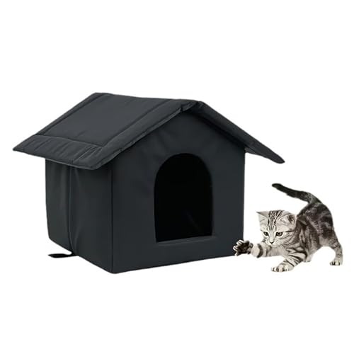 Katzenbett, KatzenhöHle, Katzenhaus Outdoor Winterfest KatzenhöHle FüR DraußEn Mit Abnehmbarem Kissen Mit ReißVerschluss Katzenhaus Aus...