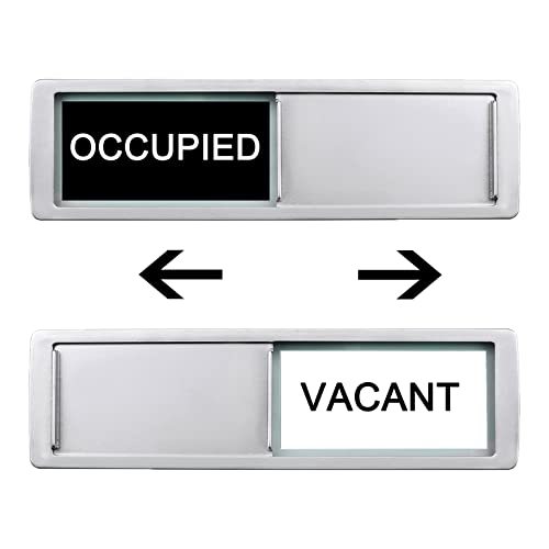 Image of Vacant Occupied Privacy Sign, Vacant Occupied Door Sign for Home Office Restroom Conference Hotels Hospital, Slider Door Indicator Tells Whether Room Vacant or Occupied, 7'' x 2''-Black&White