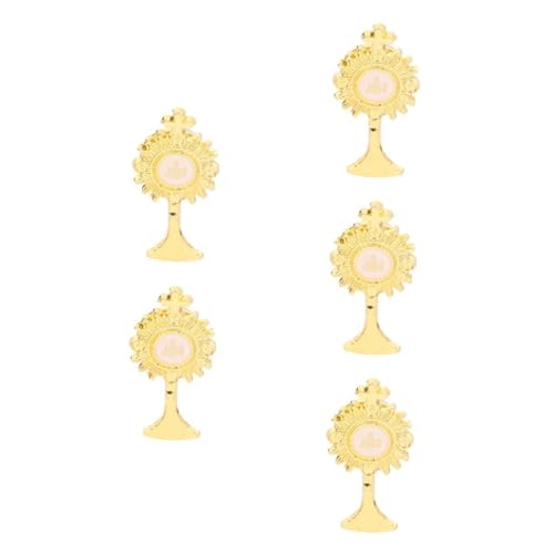 ULTECHNOVO 5 Piezas Pin de Cruz Religioso para Broche de Chalice para Decoraciones de Fiesta Religiosa Accesorio Duradero y Elegante