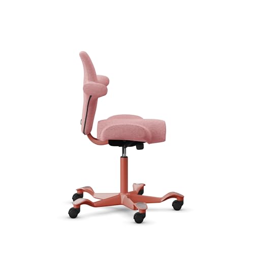 Image of HAG Capisco Sit to Stand Chair-Blush Rose Frame-Upholstered Pink Blush
