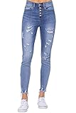Judy Blue Hi-Rise Skinny Destroyed Button-Fly Jeans - 82263 (3) Blue