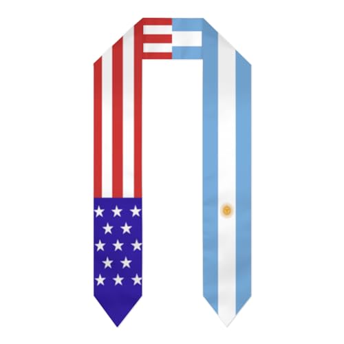 Argentina Argentinean America Flag Graduation Stole Sash Shawl for Men Women Thickened Scarf for International Students Teachers Study Aboard Graduate Gift 72 inches Unisex