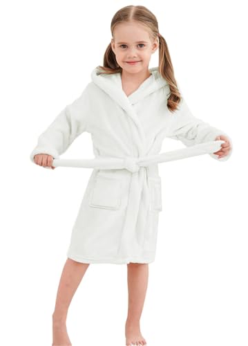 Umeyda Girls Fleece Hooded Robes, Warm Printed Bath Robe for Kids Soft Fuzzy Bathrobe for Gifts3
