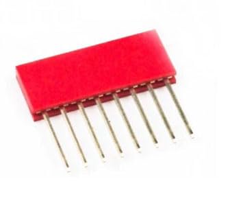 Moechando 2.54mm�s�b�` �P�� �����s���\�P�b�g �J���[�s���\�P�b�g �ɐ�1��6P/1��8P/1��10P PS254-SL11.5 Arduino�̃V�[���h�����̂ɍœK�� �i5����j (�ɐ��F1��8P, �F�FRed)