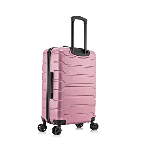 Image of InUSA TREND Luggage with Spinner Wheels | Durable lightweight Hardside Suitcase, Travel bag with Handle and Trolley, 24-Inch Medium Checked luggage | Rose Gold