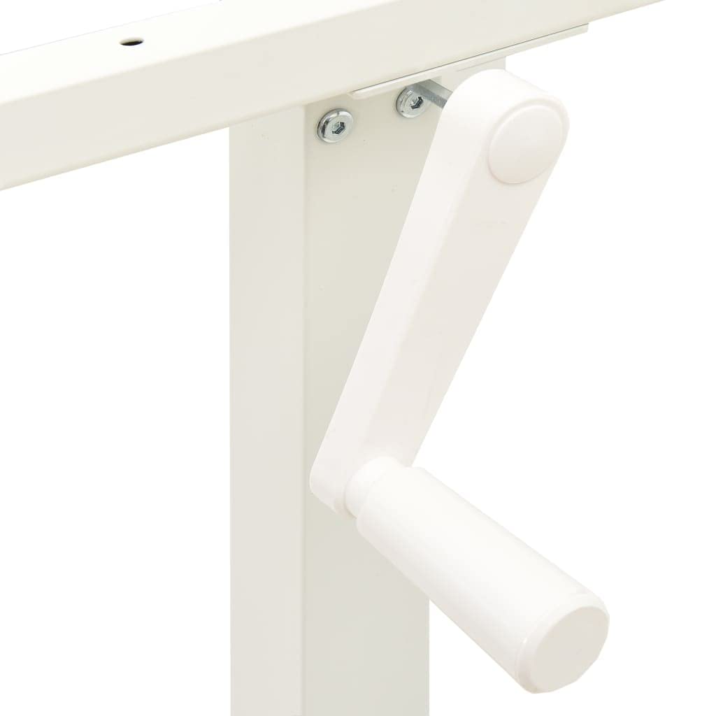Struttura da scrivania regolabile manualmente in acciaio al carbonio bianco con manovella, larghezza 102-160 cm, altezza 71-113 cm, per postazione di lavoro, ufficio, casa, ergonomica