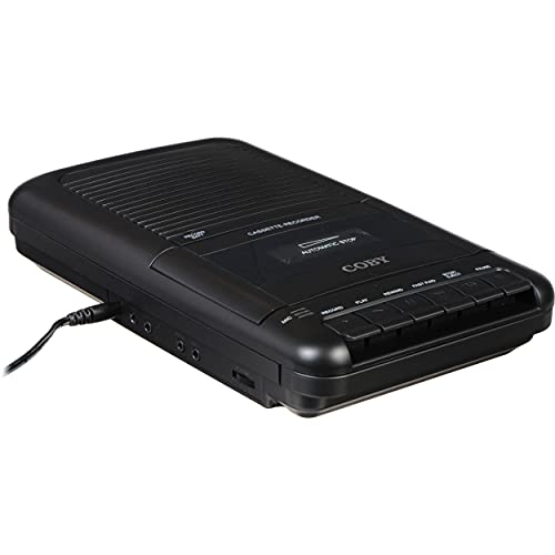 Coby Cvr22 Portable Cassette Player And Tape Cassette Recorder With Built-In Microphone, Built-In Handle, And One-Touch Recording With Automatic Stop - Black #TOP1