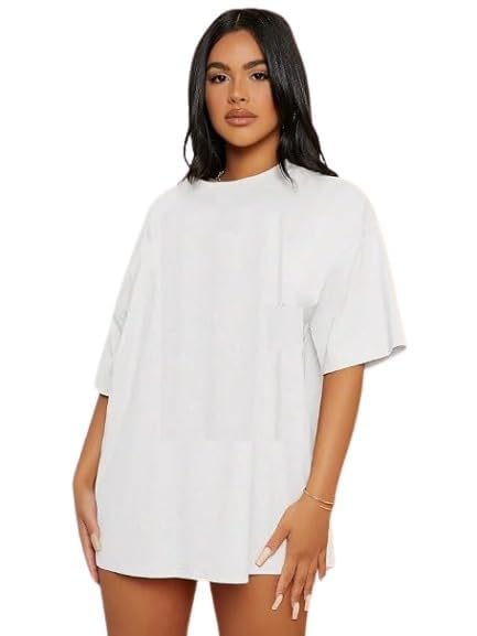 Women's Cotton Oversized Fit Printed Round Neck Oversized T-Shirt | Loose Fit Drop Shoulder T-Shirt.-image-21