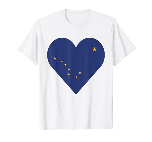 Love Alaska State Heart Flagge T-Shirt
