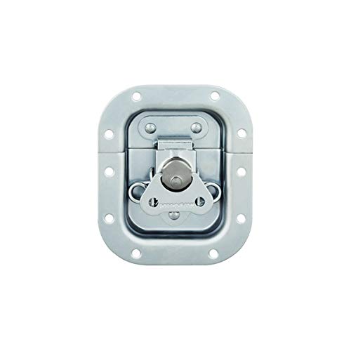Penn Elcom Small Recessed Butterfly Latch Shallow | Zinc Finish | 79.8mm x 96mm Plain Dish Flight Case Latch | Heavy Duty Hardware for DJ Cases & Road Cases