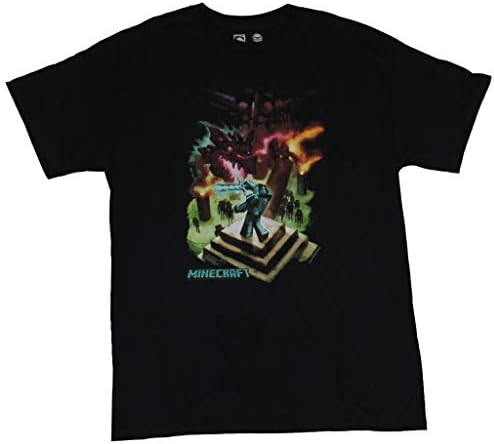 Minecraft Men's Enderdragon With Logo T-Shirt Black XX-Large