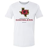 500 LEVEL Houston Gamblers Primary Logo Shirt (White, Medium)