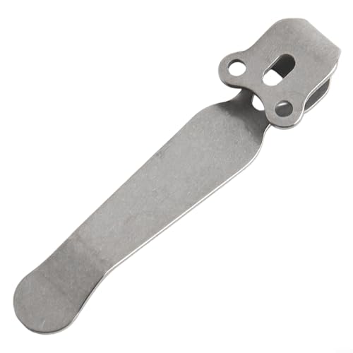 LVYXON Clip de poche en métal fait à la main - Accessoire de poche profond - Support arrière en métal pour banc Emerson pour couteaux ProTech sécurisés et compacts (motif damassé)