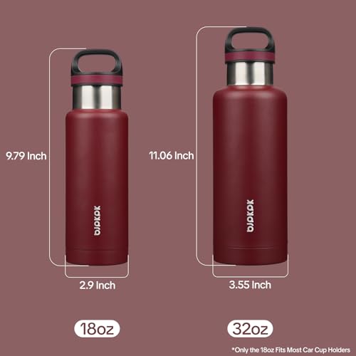 Image of BJPKPK Insulated Water Bottle 32OZ Stainless Steel Water Bottle with Handle Double Walls Vacuum Insulated BPA Free Flask, Deep Red