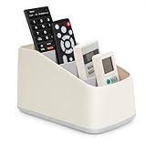 DESONAUT Remote Control Holder with 4 Compartments,TV Remote Caddy/Box/Tray Organizer for Bedside Table/Office Desk,Desktop Storage Organizer for Small Controller,Media Player, Office Supplies