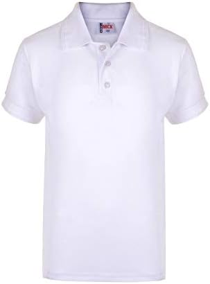 Laika Designs School Uniform Kids Boys Girls Pique Polo Shirt Tshirt White 11-12 Years
