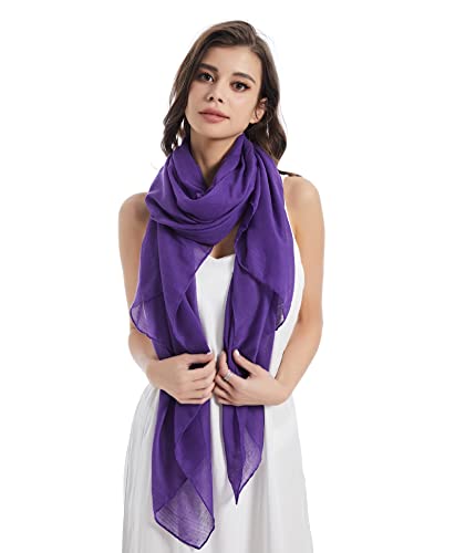 MissShorthair Womens Solid Color Scarfs Long Lightweight Scarf for Women Large Sheer Wrap Shawl