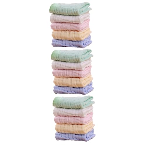 Serviettes en coton pour bébé Abaodam 15 pièces débarbouillettes mousseline vert jaune blanc