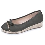 Isotoner Ballerines Femme Semelle à mémoire de Forme, Talon 4 cm, très Confortables, 38 EU, Kaki