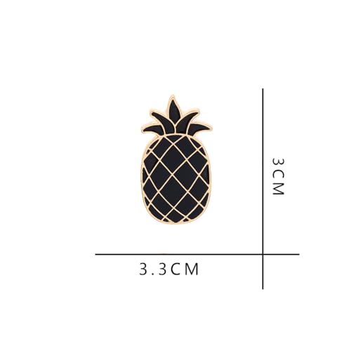 Black Pineapple Cartoon Enamel Pins Creative Brooch Lapel Pin Badge Cute Metal Brooch Pins Accessories Decoration for Girls Boys Women Clothes Backpacks Decor2