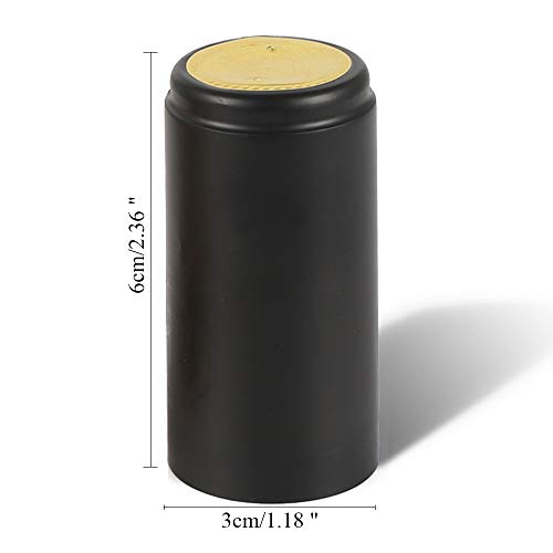 Pvc Heat Shrink Capsules With Tear Tab Etsamor 100 Pieces Wine Bottle Caps Wine Bottle Shrink Wrap Sleeves For Professional Wine Cellars And Home Use Black Red Gold #TOP1