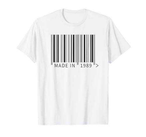 Fabricado en 1989: divertido código de barras para trabajadores minoristas o adictos a las compras Camiseta