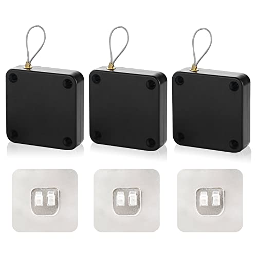 Hifrom Automatic Door Closer Sensor Door Closer with Drawstring, No Drilling, Interior Doors, Ideal for Home Offices (Pack of 3)