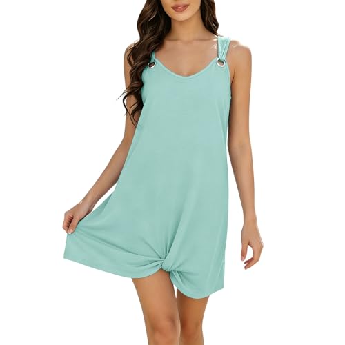 Robe d'été élégante à ourlet noué et col V