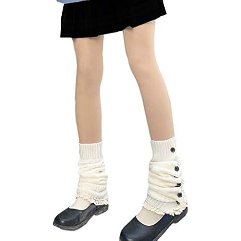 Generic W-Fight Women Girls Knitted Leg Warmers Cover Student Lolita Loose Boot Socks Stockings Xmas Gift Cover