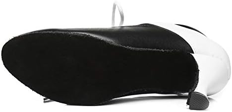 HIPPOSEUS Latin Dance Shoes for Women with Closed Toe Lace up Ballroom Latin Salsa Tango Dance Practice Shoes Low Heel 3",Black/White， 6.5 B(M) US | Image 3