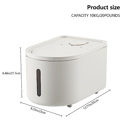 20Lbs/8Qt Large Storage Bin with Lid Storage Container,Food Container, Pet Food Dispenser, Dry Food Storage, Silicone Ring & Moisture Proof,for Grain Cereal Soybean Corn (White) 20Lbs/8Qt Large Storage Bin with Lid Storage Container,Food Container, Pet Food Dispenser, Dry Food Storage, Silicone Ring & Moisture Proof,for Grain Cereal Soybean Corn (White)