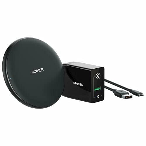 Photo 1 of Anker PowerWave Wireless Charger Pad 10W QI Charging w/Wall Charger for iPhone
