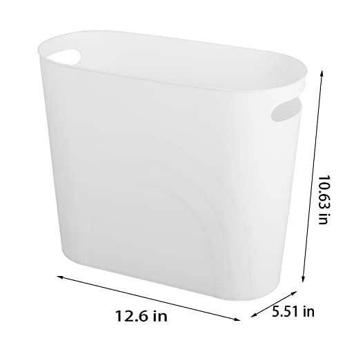 Small Trash Can Garbage Can Container Bin With Handles 3 Gallons Plastic Wastebasket For Bathrooom, Bedroom, Office, Kitchen, Laundry Room, Dorm Room - White #TOP7