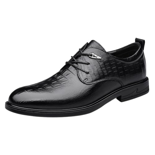 Men's Dress Shoes Pointed Toe Patent Leather Lace Up Oxford Shoes Fashion Tuxedo Walking Prom Business Derby Shoes for Men