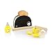 Hape Wooden Black Pop up Toaster Set| Pretend Play Kitchen Playset with Toast, Butter and Honey for Preschoolers Ages 3 Years and Up