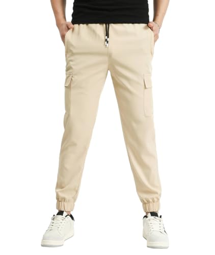 Image of Boys Cargo Joggers Pants Outdoor Youth Quick Dry Hiking Pants Lightweight Athletic Pants with Zipper Pockets