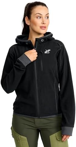 RevolutionRace Trekker Hoodie Women's Fleece Jacket Great For Hiking And Outdoor Adventures, Black/Anthracite, S - View #13