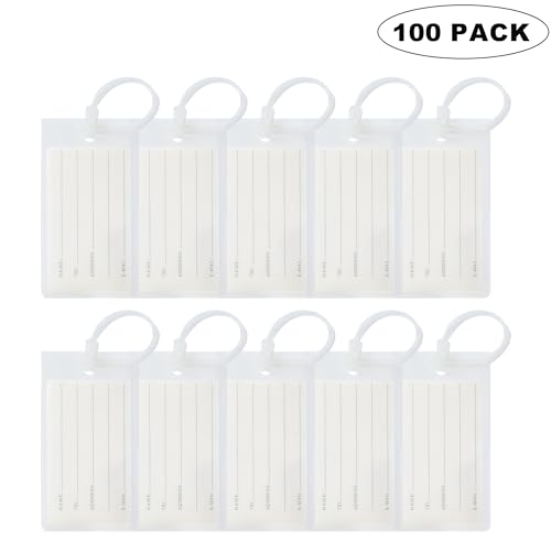 100 Pack Luggage Tags for Suitcases, Airplane Travel Essentials