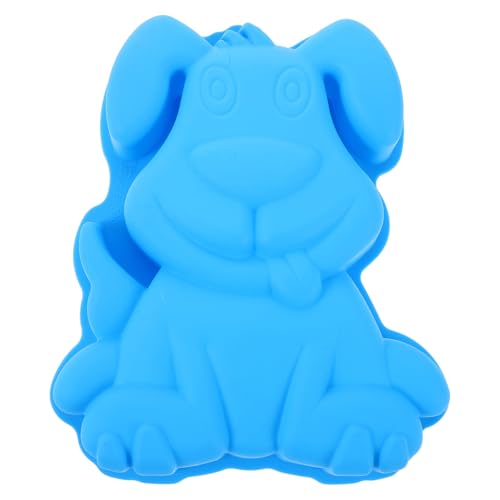 NUOBESTY Molde de Silicona para Pastel Forma de Perro Grado Alimenticio Flexible y Resistente Color Azul para Hornear Cupcakes Pudines y Chocolates Adecuado para Fiestas y Postres