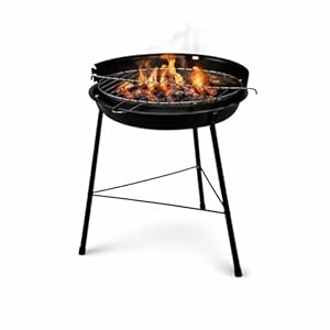 BBQ Grill Patio Portable Charcoal Outdoor Basic Barbecue Grill Round Durable Fire Bowl with Cooking Grate & Stand - Compact Garden, Caravan, Campervan & Camping Grill 13 inches